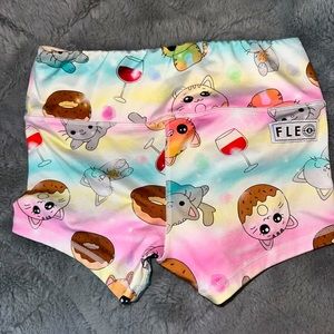 Fleo Collab Cat and Wine Shorts